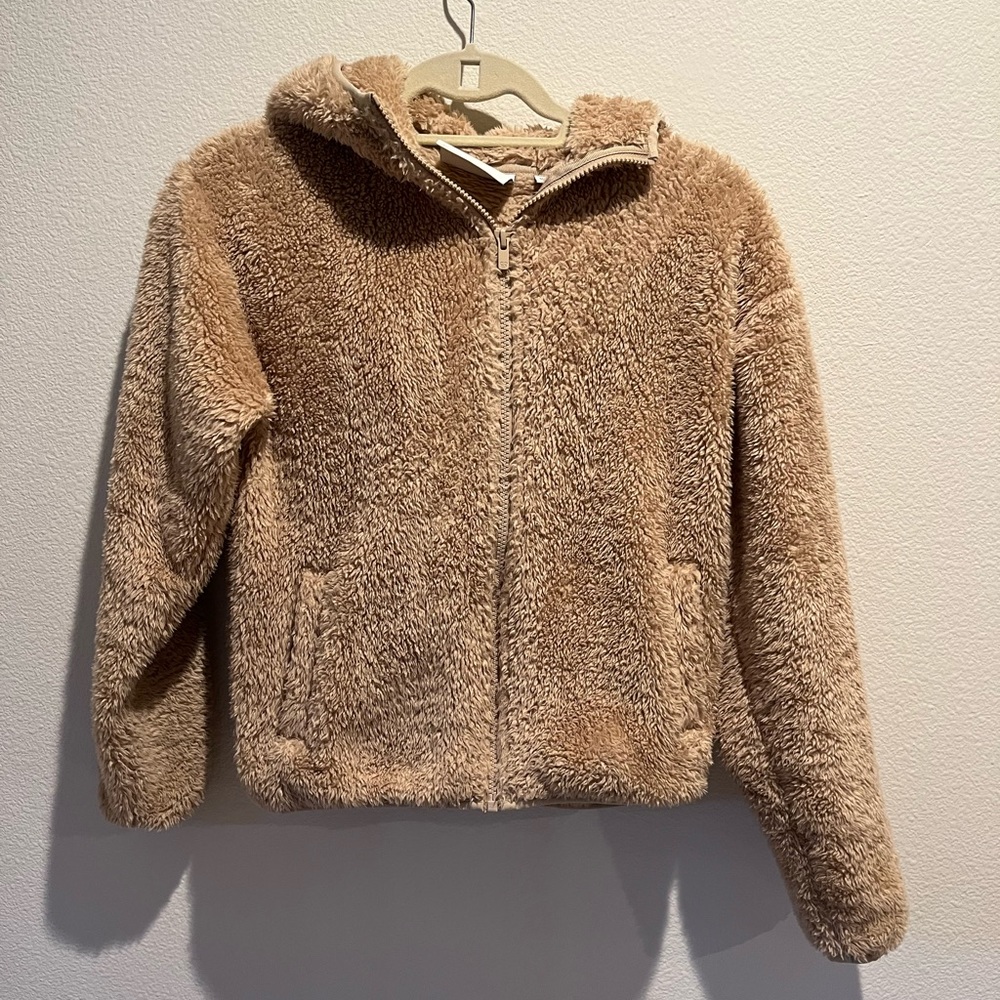 Sunday Best (Aritzia) Sherpa Zip Up - Tan